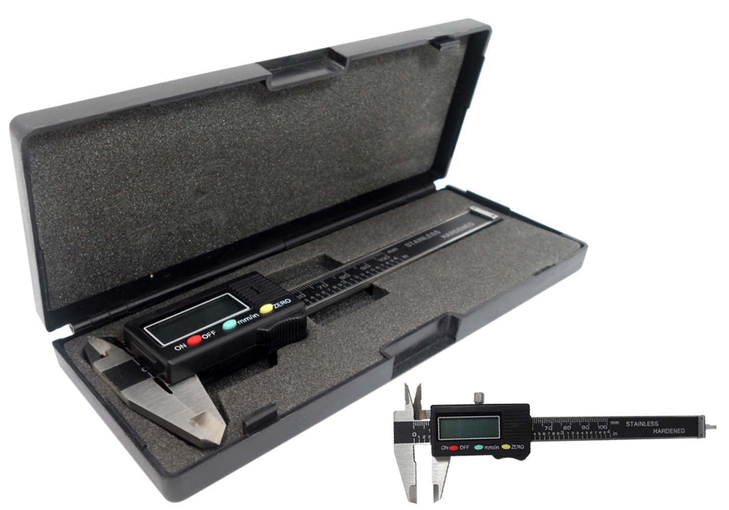 ToolUSA Digital Caliper | 3-Key Interface | 0 - 4" Range | High Precision 0.0005" Reading | Zero Setting | Battery Included