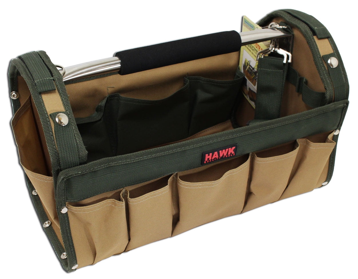 ToolUSA Gatemouth Hard Tote | 16" x 10" x 9" (40.6 cm x 25.4 cm x 22.9 cm) | Multi-Functional Tool Bag with Dual Carrying Options