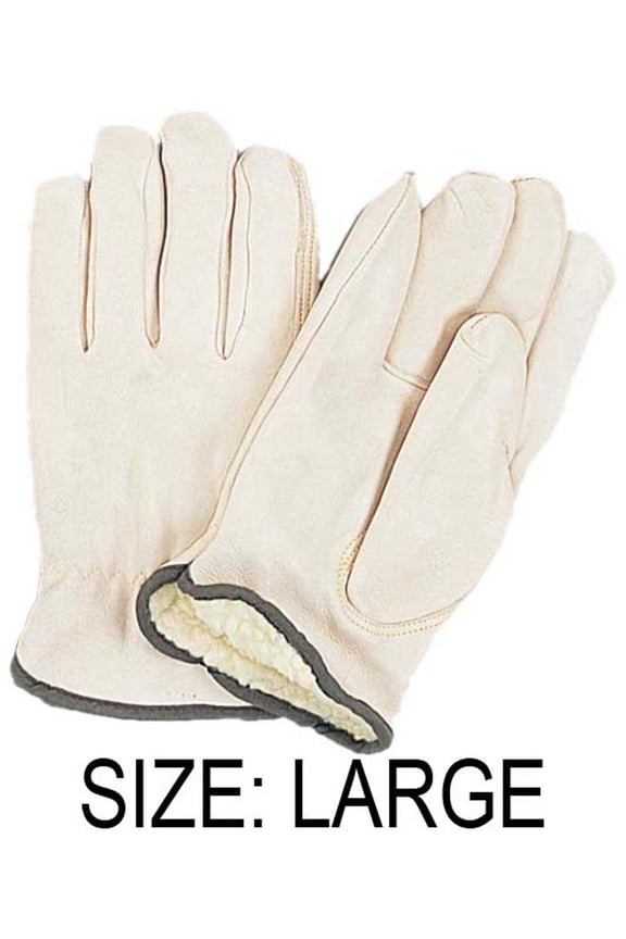 Heavy Duty Fully Fleece Lined Driver's Gloves - Large: (Pack of 2) - 5103/L
