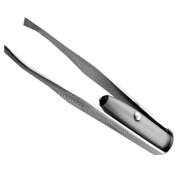 ToolUSA Slanted Tip Tweezer 3.5" (8.9 cm) | LED Light | Stainless Steel | Grooming, Splinter Removal, Crafts & Cosmetic Uses