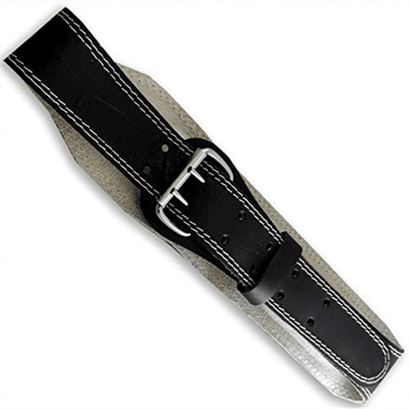 ToolUSA Top Grain Brown Leather Back Support Belt | 4" (10.2 cm) Wide Lumbar Area | Adjustable 36"-46" (91.4 cm-116.8 cm) | Double Prong Buckle | Ideal for Weightlifting & Heavy Lifting