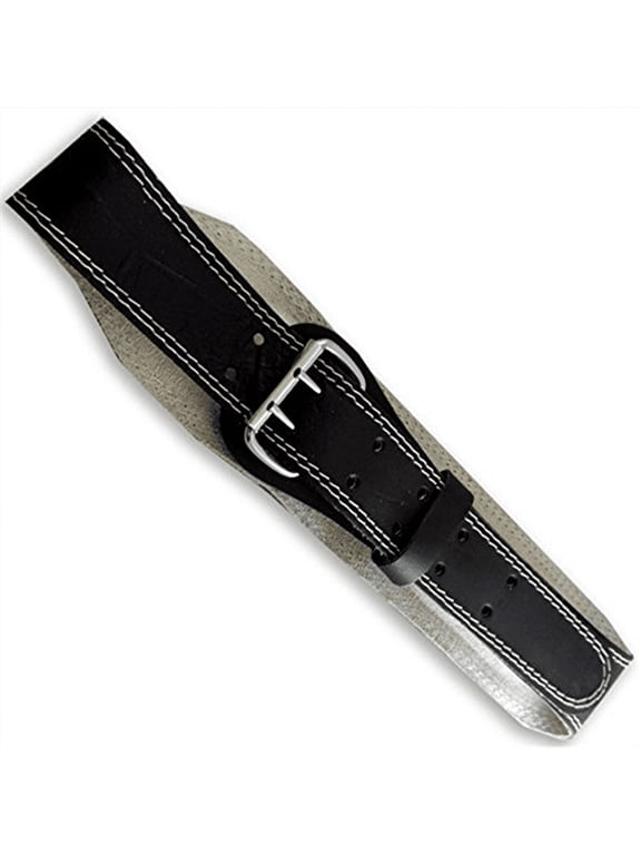 Top Grain Brown Leather Back Support Belt | 4" (10.2 cm) Wide Lumbar Area | Adjustable 36"-46" (91.4 cm-116.8 cm) | Double Prong Buckle | Ideal for Weightlifting & Heavy Lifting