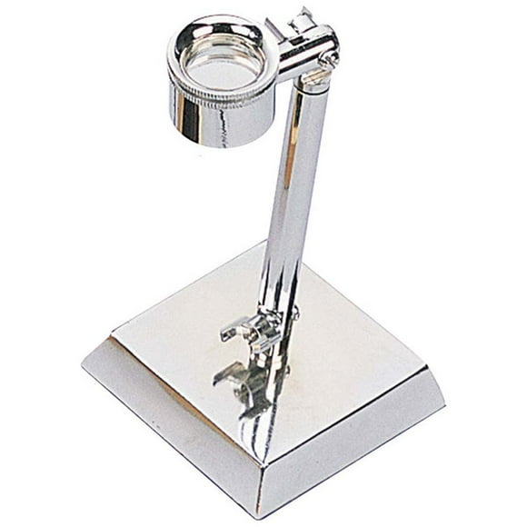 ToolUSA Triplet Loupe | 10x Power Magnification | 20mm Wide Lens | Chrome-Finished Stainless Steel | Sturdy 5" (12.7 cm) Stand | Hands-Free Viewing