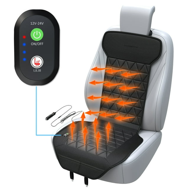 ToolWRX [Heated Car Seat Cover] Universal Auto Heating Pad Soft Warming Cushion for Car Truck