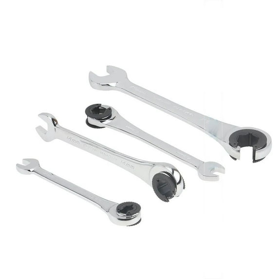 ToolXcel Ratchet Flare Nut Wrench Tool 8-19mm Mirror Polish 72T Ratcheting High Torque Spanner Professional Repair Tool (13mm)