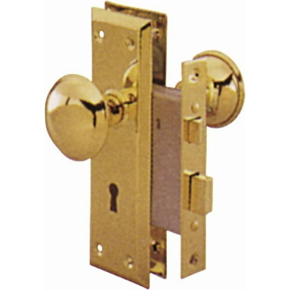 Toolbasix 6870372-3L Mortise Lock Kit, Polished Brass