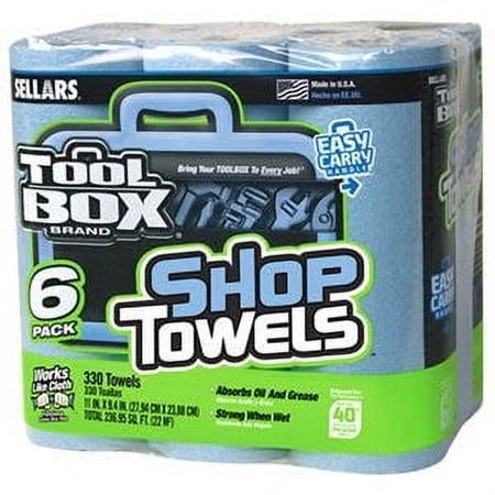 Toolbox Blue Shop Towels, 6-Roll Pack 1 Pack