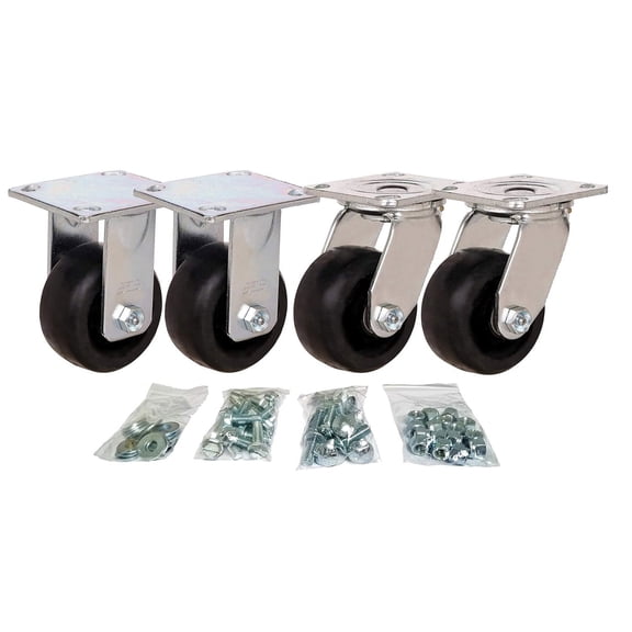 Toolbox Caster Set | 4" for Greenlee, Knaack and Other Job Boxes | All Mounting Hardware Included