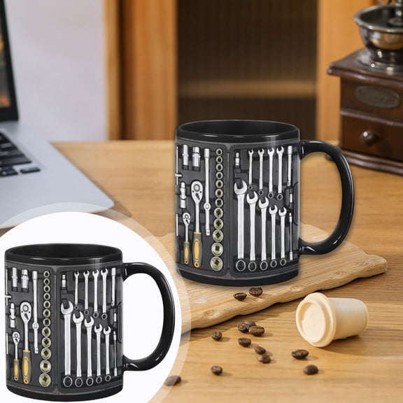 Toolbox Coffee Mug, Mechanic Coffee Mug, Toolbox Set, Car Handyman Kit, Wrenches, Machinist Tool Gift For Husband - 11 Oz Ceramic Tea Cup, A