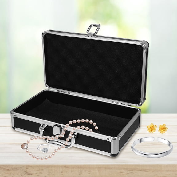 Hemobllo Aluminum Carrying Case - Multifunctional Aluminum Alloy Tool Box with Foam Insert, Universal Metal Tool Briefcase 11x6x3 Inch