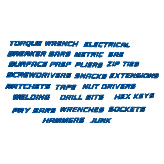 Toolbox Drawer Tags, 3D Magnetic Tool Box Labels, 23PCS Reusable Toolbox Organization Stickers, for Quick Identifying Tool Box Drawers