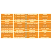 Toolbox Organizational Magnetic Labels Advanced Set by DCM Solutions Orange, 0.75"H x 4.5"W