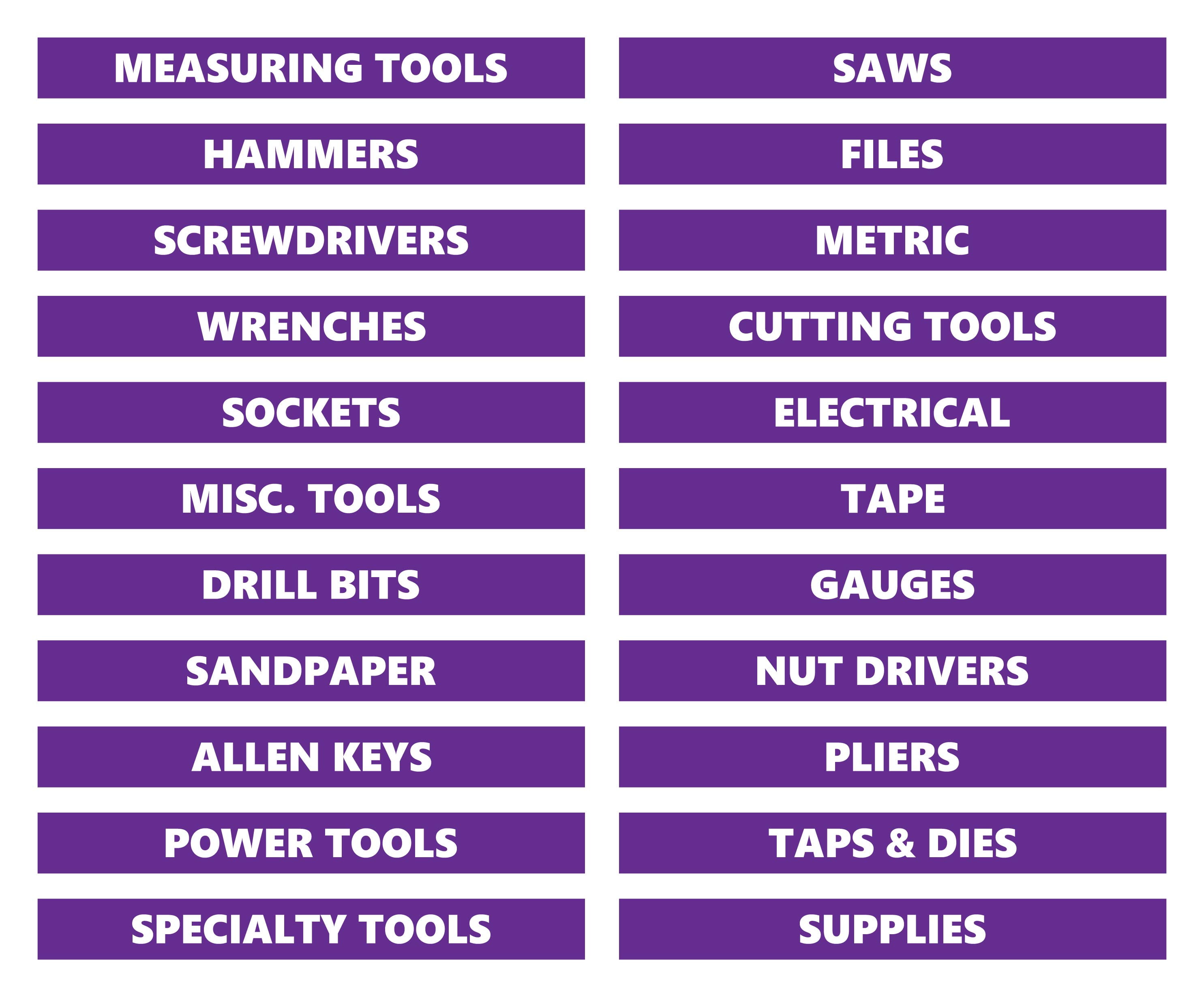 Toolbox Organizational Magnetic Labels by DCM Solutions (Purple ...
