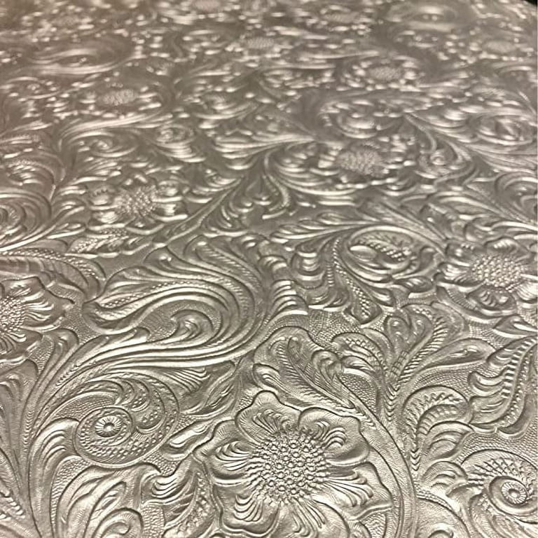 Terracota Floral Embossed Faux Leather Sheets, PVC Faux Leather Sheet,  Embroidery Sewing Vinyl, Vegan Leatherette 