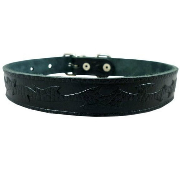 Tooled Leather Dog Collar 5/8" Wide. Fits 10.5"-13.5" Neck, Poodle, Spaniel, Puppies