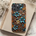 thumbnail image 1 of Tooled Leather Turquoise Flower Western Boho X902 Phone Case Compatible with iPhone 17 16 15 14 13 12 11 Pro Max – Premium Protection, 1 of 2