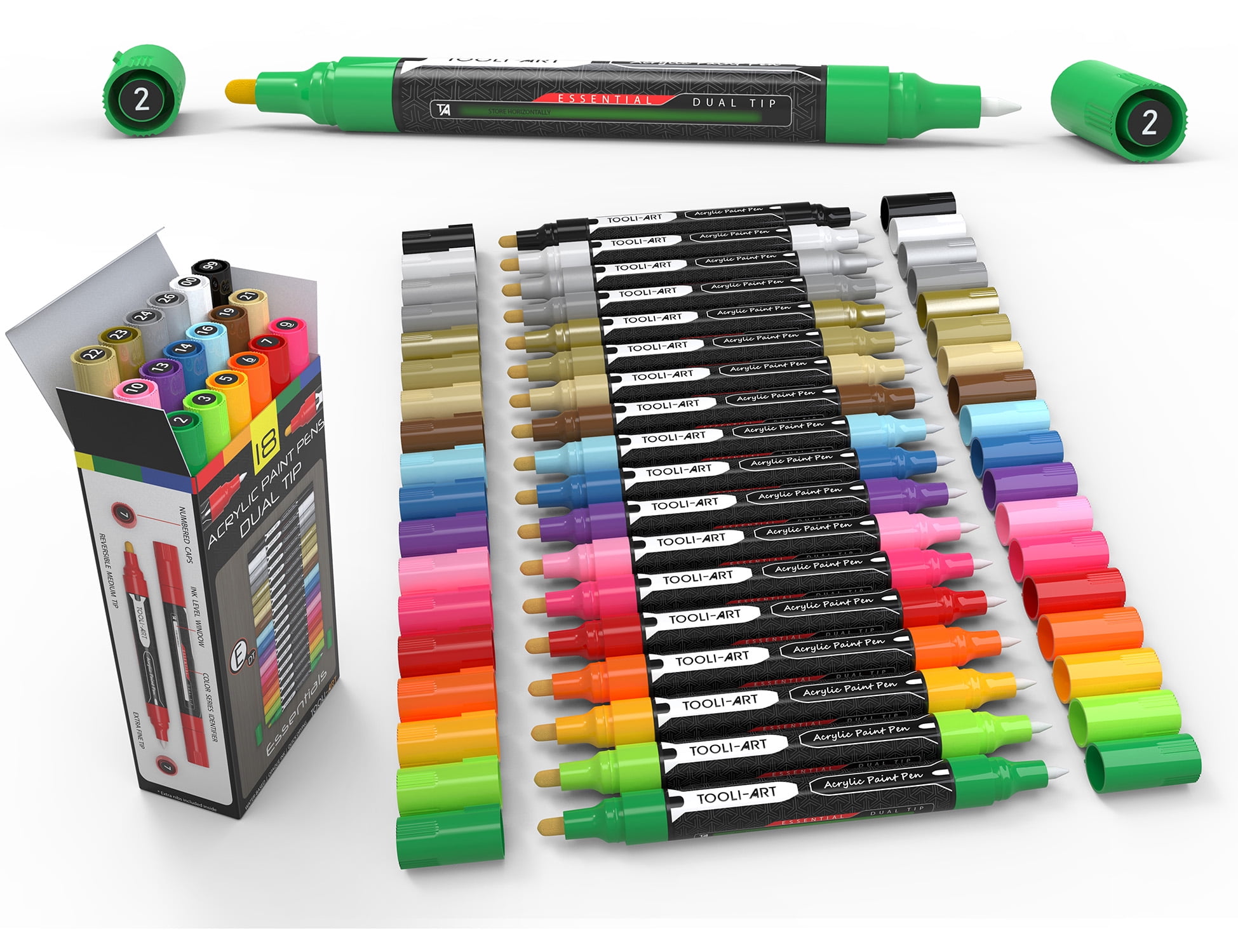 Primrosia 12 Essentials Acrylic Paint Pens Medium Tip Markers Set. Art  suppli