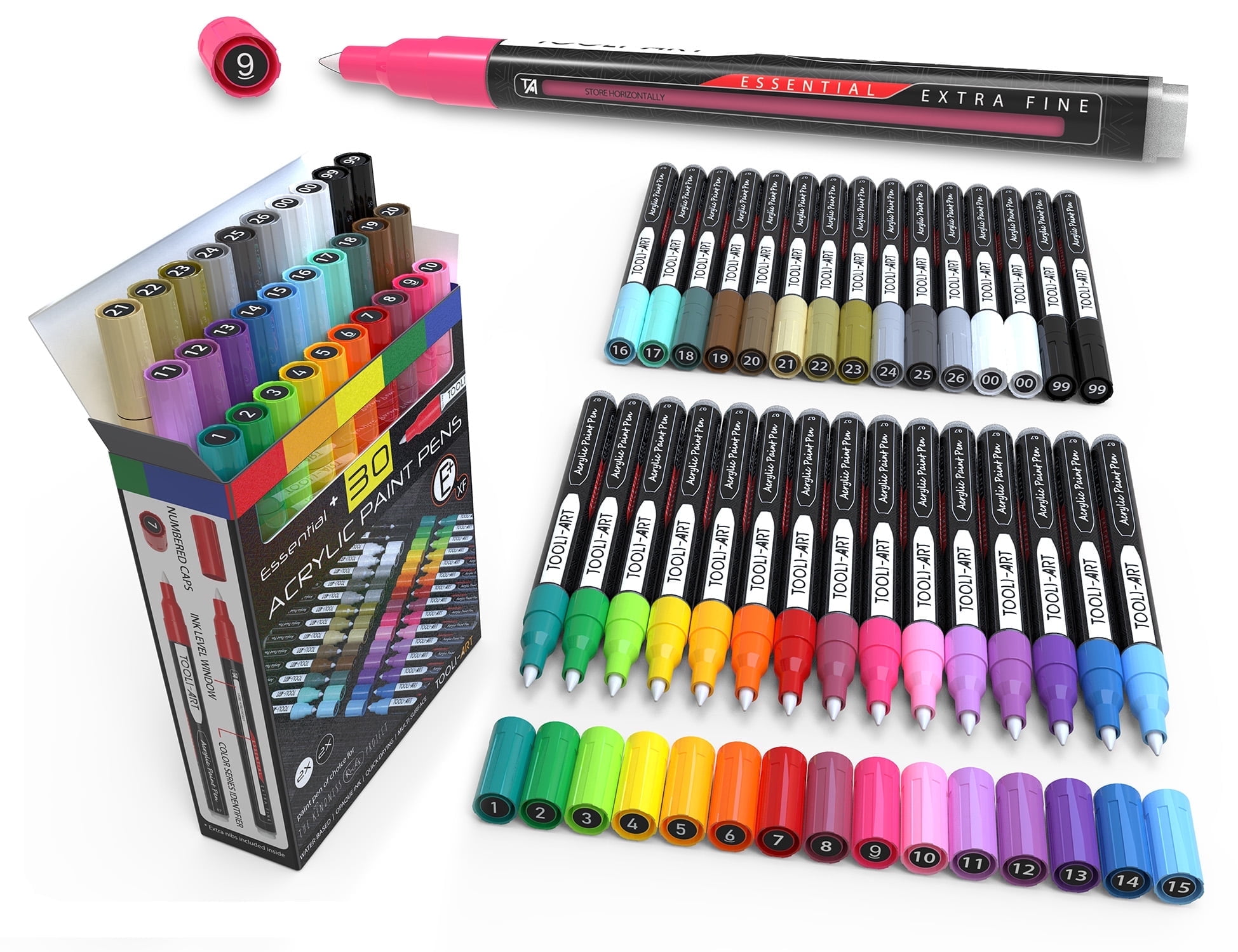 TOOLI-ART Black And White Acrylic Paint Markers Paint Pens Set For Roc —  CHIMIYA