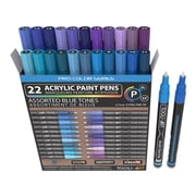 Acrylic Paint Pens 22 Assorted Blue And Purple Pro Color Series Specialty Markers Set 0.7mm EXTRA FINE