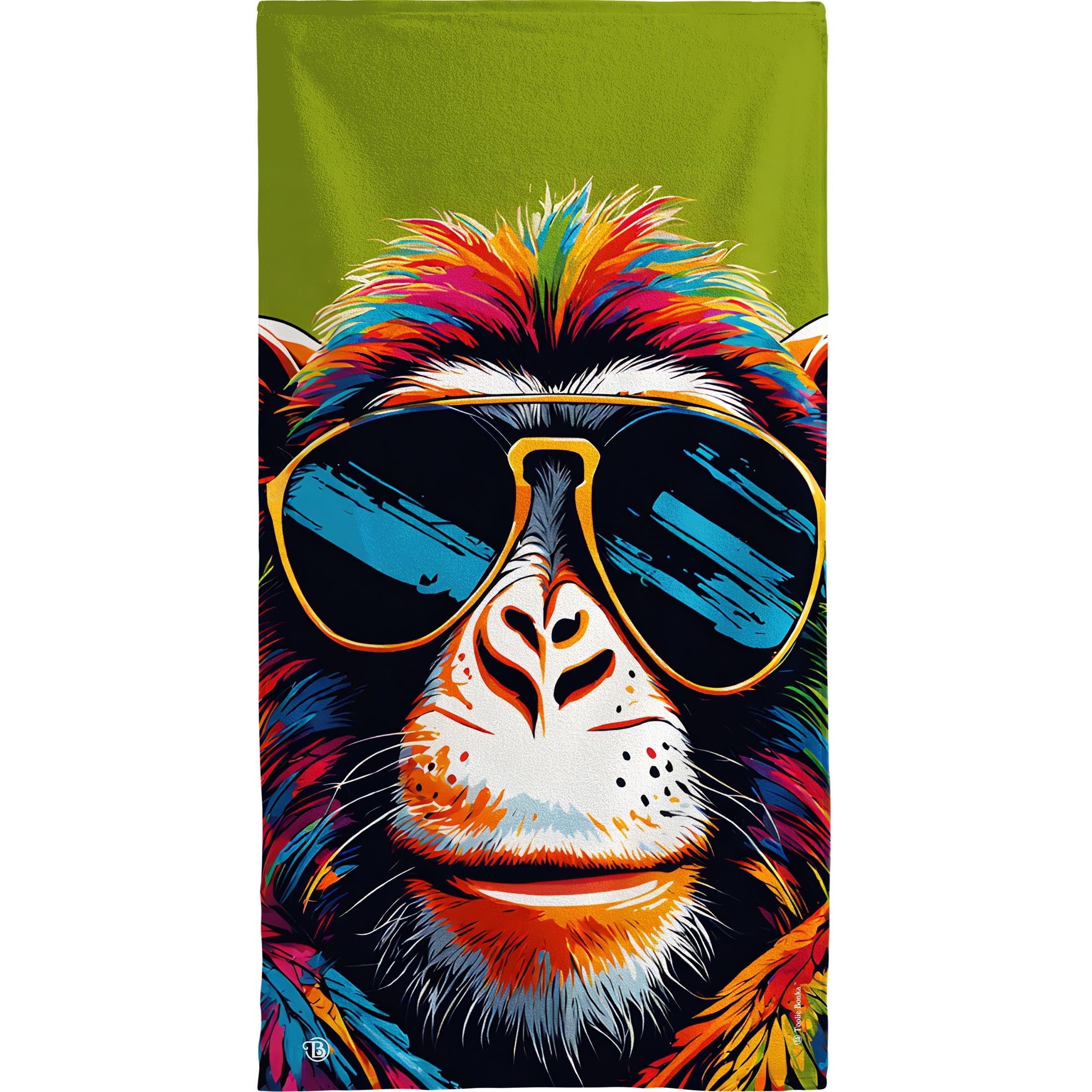 Toolie Bonka Cool Monkey Beach Towel for adults, 30×60 Dual sided Polyester & Cotton Gift Towels for Men