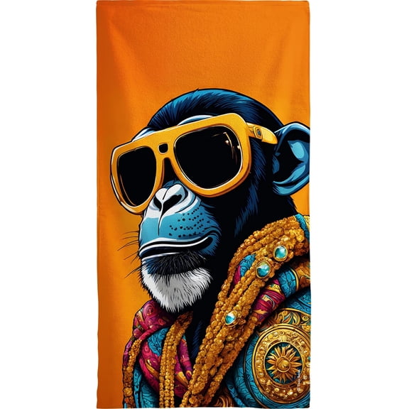 Toolie Bonka Monkey Beach Towel for adults, 3060 Dual sided Polyester & Cotton Gift Towels for Men