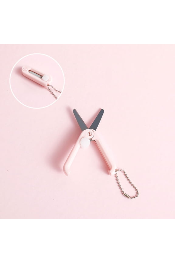 1 Pack Mini Folding Scissors With Key Chain Mini Telescopic Small Foldable Scissors Portable Pocket Travel Scissors Retractable Kids Shears Sharp For Cutting Scrapbooking Crafting