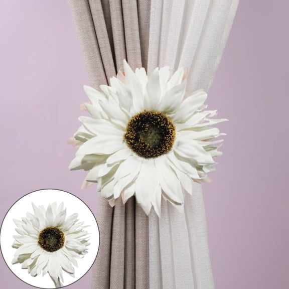 Toolix Fixing Clip Artificial Sunflower Curtain Tieback Curtain Tiebacks Flower Curtain Holder Curtain Holdbacks For Home Decoration