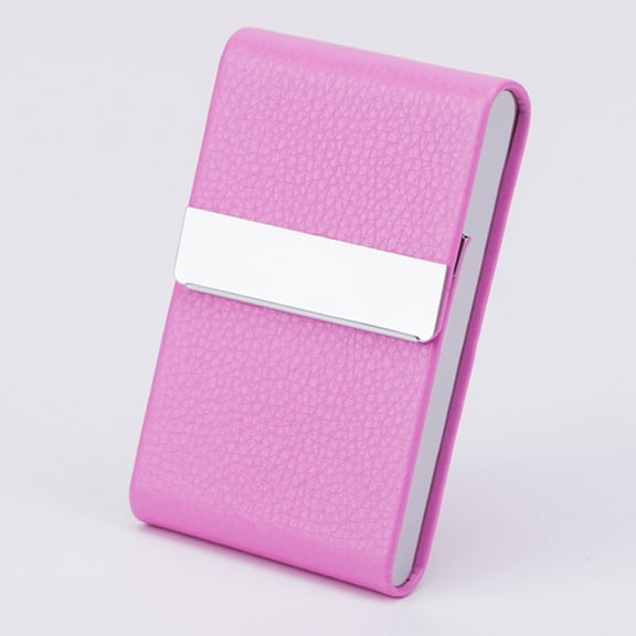 Toolix Business Card Holder PU Leather Business Card Case Name Card Holder Slim Metal Pocket Card Holder With Shut