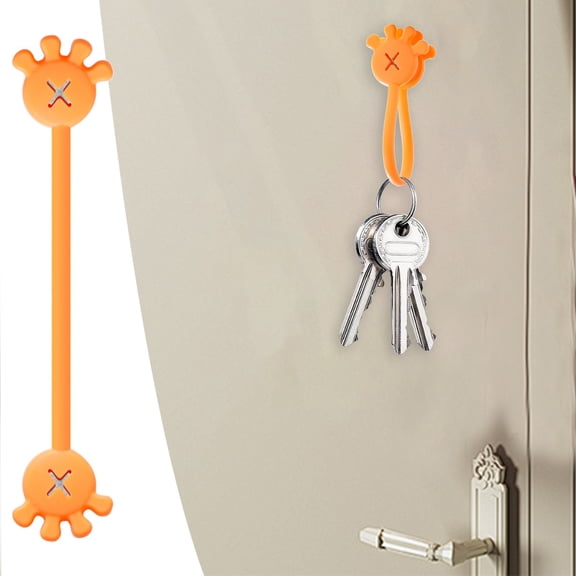 Toolix Clearance! 10PCS Cable Cable Clips Cable Organizers Reusable Silicone Cords Organizers Multipurpose Silicone Magnet Ties For Home School,Orange