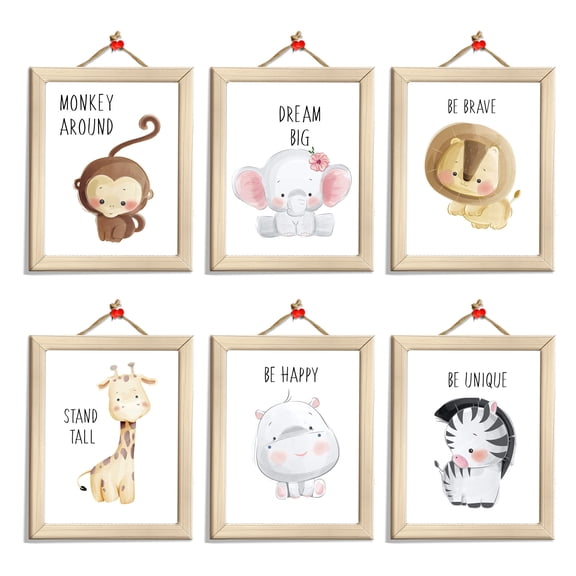 Toolix Clearance Office Supplies under $6 Six Frameless Theme 6PC Children's Pictures Room Children's Decoration Home DIY