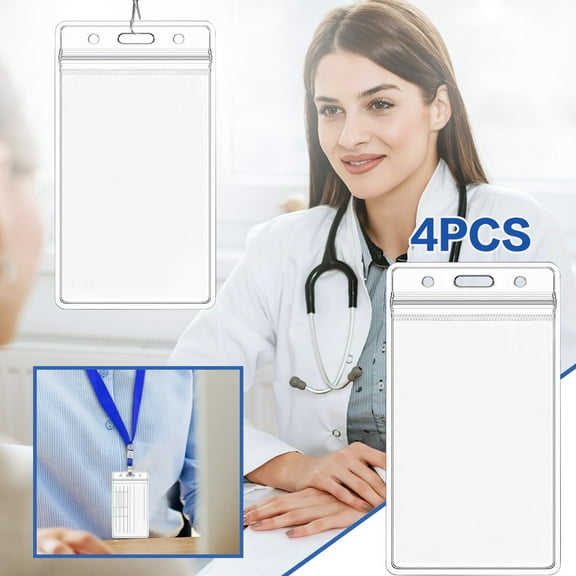 Toolix Clearance Slim Card Case under $6 Work Card Set Double-Sided Transparent Sealed Type Waterproof Card 4PCS