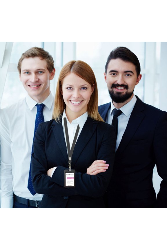 Clearance Slim Card Case under $6 Work ID Card Holder Double-sided Transparent Student ID Employee Work Card 10 PC