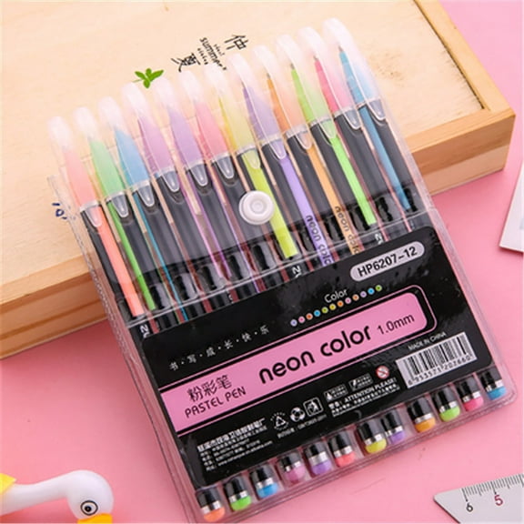 Toolix Flash Pen Fluorescent Marker Pen Marker Pen Student Account Pen Color Neutral Pen 12 Color Set 2ml
