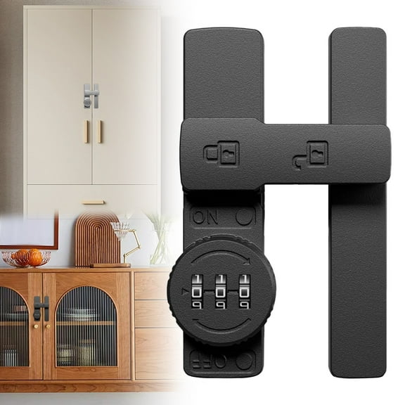 Toolix Flip Lock With Combination 90/180 Sliding/Swinging Door Lock For Gate Barn Garage Window Cabinet 3 Digit Password Keyless