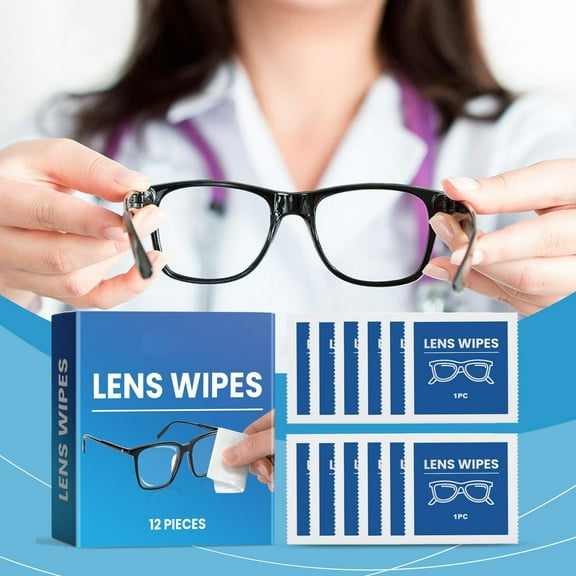 Toolix Lens Wipes For Eyeglasses Pre Moistened Lens Cleaning Wipes 12 Lens Wipes Individually Wrapped Sracth Streak Glasses Wipes Lens Cleaner For Sunglass & Camera Lens 2ml