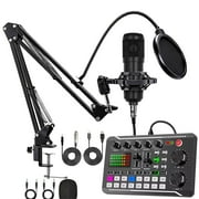 Toolix Live Sound Card With Dj Mixer Effects & Voice Changer Audio Mixer Sound Mixer Board LED Light Voice Changer Sound Card With Multiple Sound Effects For Live Streami