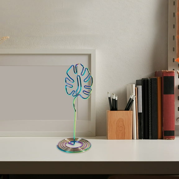 Toolix Lowprice! Metal Plating Leaf Shape Business Card Holder Stand Desktop Decoration Gift Note Clip Office Ornaments