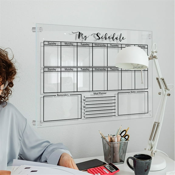 Toolix Lowprice! Wall Acrylic Weekly Planner Board Clear Dry Erases Calendar Planner Reusable Weekly Daily To Do List Board