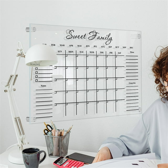Toolix Lowprice! Wall Acrylic Weekly Planner Board Clear Dry Erases Calendar Planner Reusable Weekly Daily To Do List Board