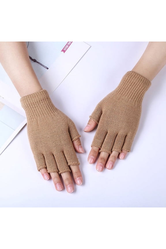 Lowprice! Women Men Winter Warm Knitted Fingerless Half Finger Gloves Knit Mitten