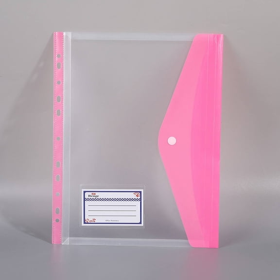 Toolix Office&Craft&Stationery A4 Snap Button File Bag Pink