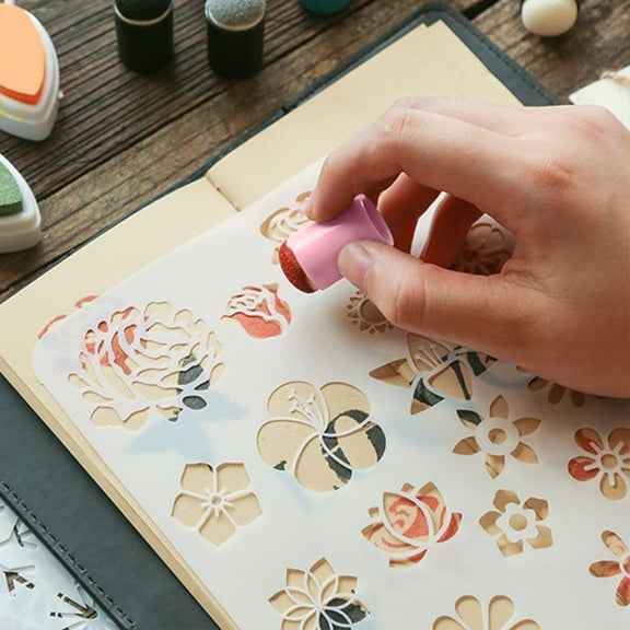 Toolix Office&Craft&Stationery DIY Sponge Finger Painting Kit Hand Account Printing Mud Tool