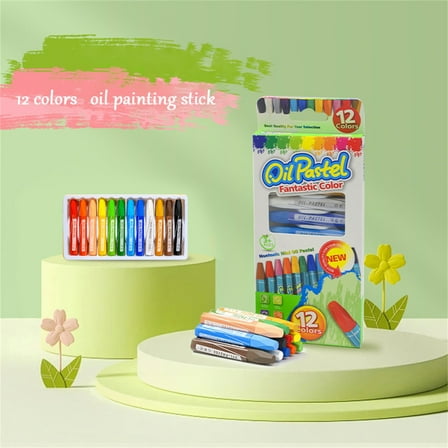 Toolix Office&Craft&Stationery Hexagonal Oil Pastels 12 Colors