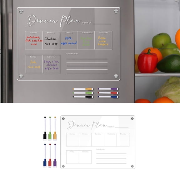 Toolix Office&Craft&Stationery Magnetic Acrylic Menu Weekly Plan Note Message Board Bb