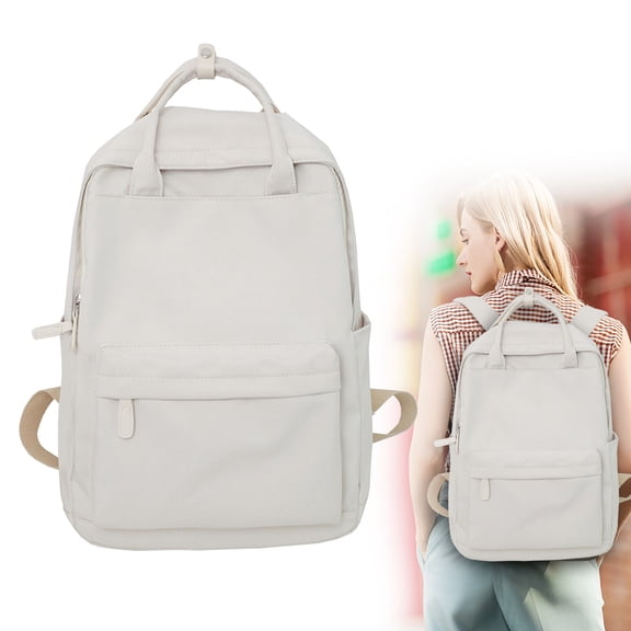 Toolix Office&Craft&Stationery Solid Color Nylon Handbag Backpack White