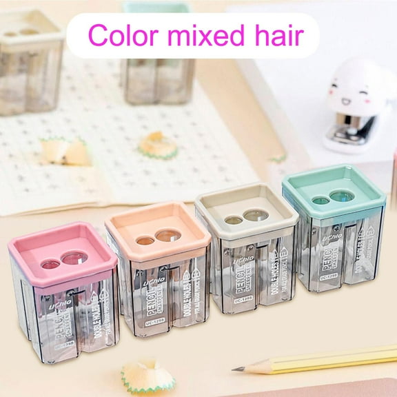 Toolix Office&Craft&Stationery Square Simple Double Hole Pencil Sharpener Shipped In Random Colors