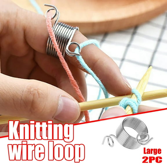 Solivara Ring Type Knitting Tools Yarn Spring Guides Wear Thimble Finger Thimble 2PC