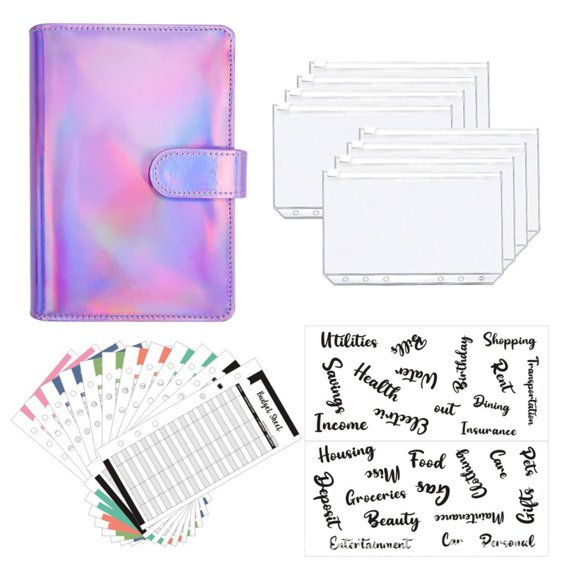 Solivara Spiral Notebook A6 Budget Folders PU Leather Notebook Folders Budget Planner Organizer