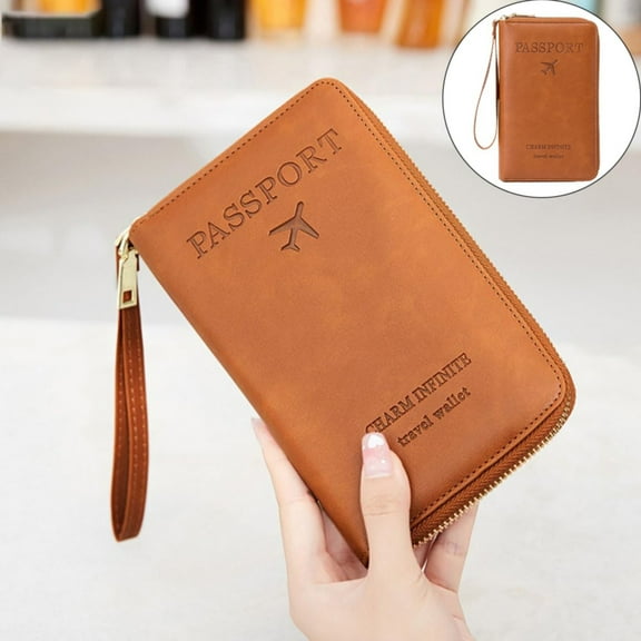 Toolix Summer Simple Plain Passport Cases Back To School Charm Infinite Travel Wallet Multi Functional Zipper Travel Card Holder RFID Blocking Card Holder