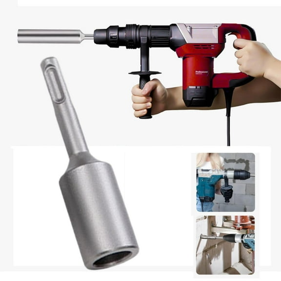 Toolix T Bar Driver 3.9" Round Handle Heavy Duty Hammer Drill Rod Converter SDS Plus Ground Rod Driver SDS Plus Bits Time For Plus Hammer Ground Rod Driver Tool